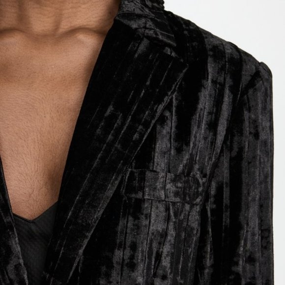 Endless Rose Crushed Velvet Blazer Black Size Small - Picture 5 of 6